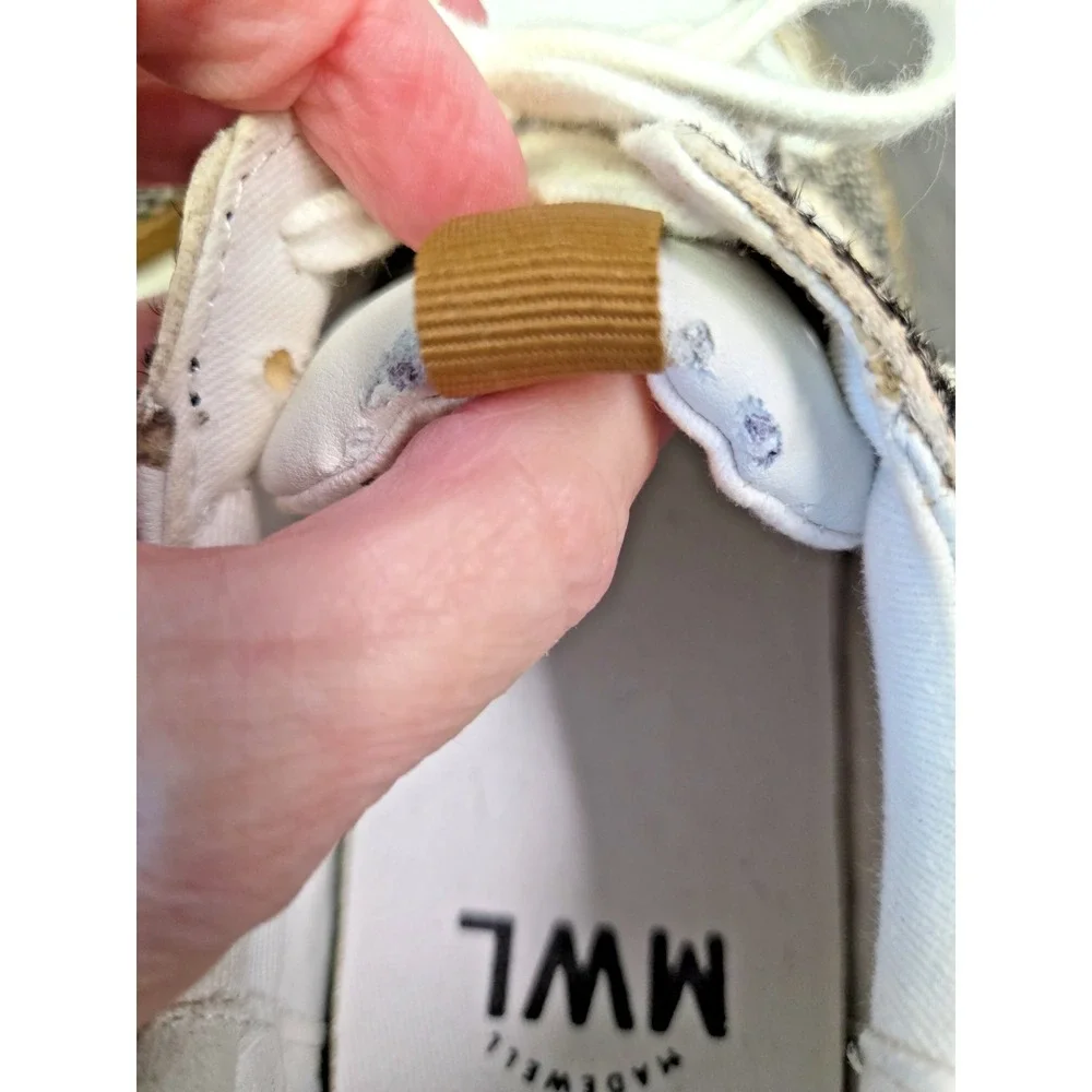 Madewell Shoes Women's 8.5M White Cheetah Animal Print Sneakers Low Leather